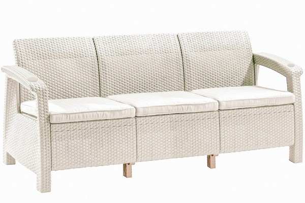 Трёхместный диван  Yalta Sofa 3 Seat белый купить в Новокузнецке