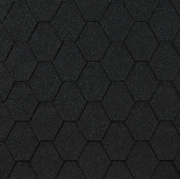 Гибкая черепица EURASIA Docke, Коллекция ШЕСТИГРАННИК Чёрный купить в Новокузнецке