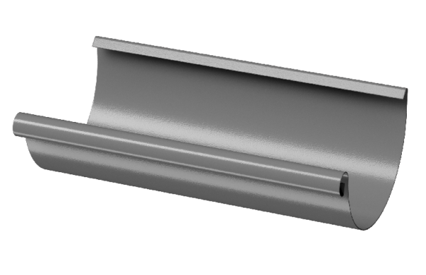 Желоб полукруглый D125 3 м Döcke STAL PREMIUM Графит, (RAL 7024) купить в Новокузнецке