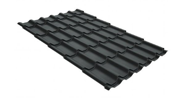 Металлочерепица классик GL 0,5 GreenCoat Pural Matt RR 23 темно-серый (RAL 7024 мокрый асфальт) купить в Новокузнецке