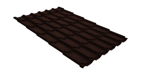Металлочерепица классик GL 0,5 GreenCoat Pural Matt RR 887 шоколадно-коричневый (RAL 8017 шоколад) купить в Новокузнецке