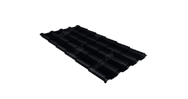 Металлочерепица камея 0,45 Drap RAL 9005 черный купить в Новокузнецке