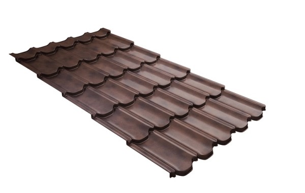 Металлочерепица квинта плюс с  3D резом 0,45 Safari Twincolor Brown купить в Новокузнецке