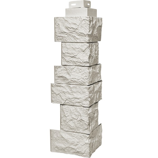 Цокольный сайдинг FineBer – Серия “Дикий камень”, Угол наружный, Жемчуг купить в Новокузнецке