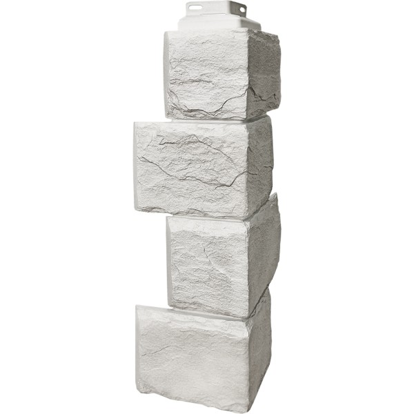 Цокольный сайдинг FineBer – Серия “Камень природный”, Угол наружный Жемчужный купить в Новокузнецке