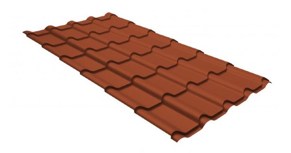 Металлочерепица камея GL 0,5 GreenCoat Pural RR 750 кирпично-красный (RAL 8004 терракота) купить в Новокузнецке