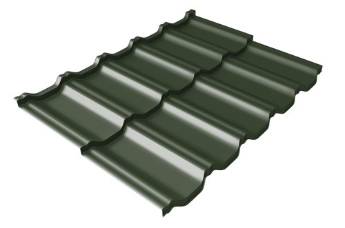 Металлочерепица модульная Квинта Uno Grand Line c 3D резом 0,5 GreenСoat Pural Matt RR 11 темно-зеленый (RAL 6020 хромовая зелень) купить в Новокузнецке