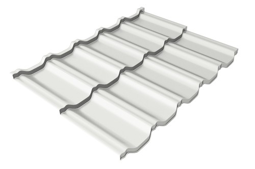 Металлочерепица модульная Квинта Uno Grand Line c 3D резом 0,5 Satin RAL 9003 сигнальный белый купить в Новокузнецке