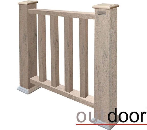 Ограждение из ДПК Outdoor Классик 3D STORM серый микс купить в Новокузнецке
