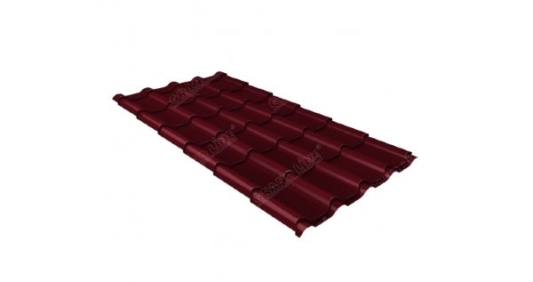 Металлочерепица камея 0,5 Satin RAL 3005 красное вино купить в Новокузнецке