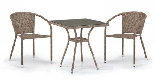Комплект плетеной мебели AFINA из иск. ротанга T282BNT/Y137C-W56 Light Brown 2Pcs купить в Новокузнецке