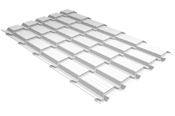 Металлочерепица GL квадро профи 0,5 Satin RAL 9003 сигнальный белый купить в Новокузнецке