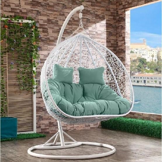 Кресло Подвесное из искусственного ротанга AFM-109A White/Green купить в Новокузнецке