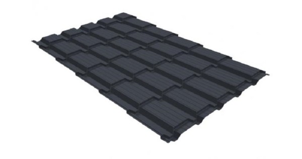 Металлочерепица GL квадро профи 0,5 GreenCoat Pural RR 23 темно-серый (RAL 7024) мокрый асфальт купить в Новокузнецке