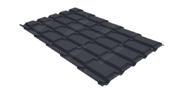 Металлочерепица GL квадро профи 0,5 Satin RAL 7024 мокрый асфальт купить в Новокузнецке