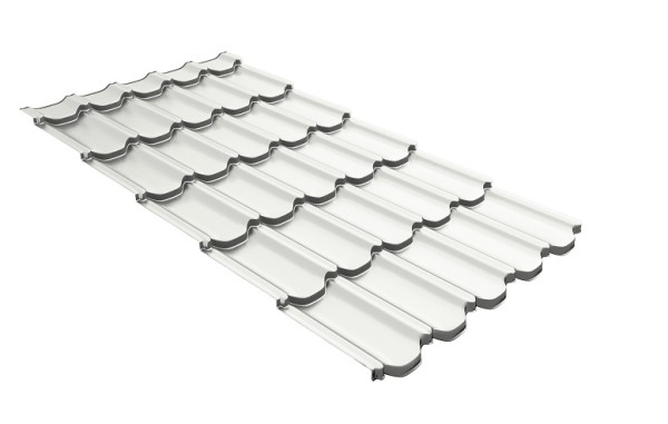 Металлочерепица квинта плюс с 3D резом 0,5 Satin RAL 9003 сигнальный белый купить в Новокузнецке