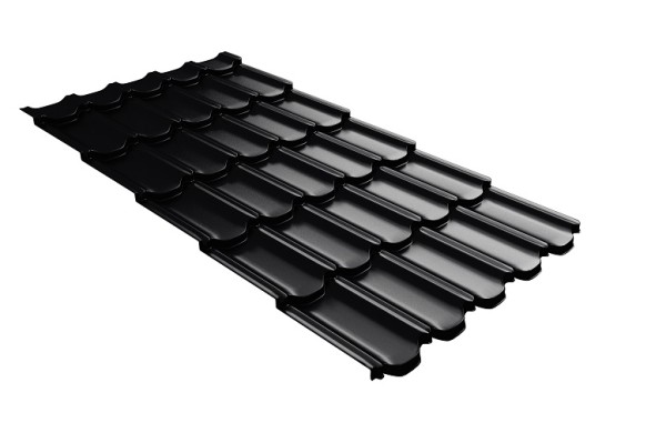 Металлочерепица квинта плюс с 3D резом 0,5 Satin RAL 9005 черный купить в Новокузнецке