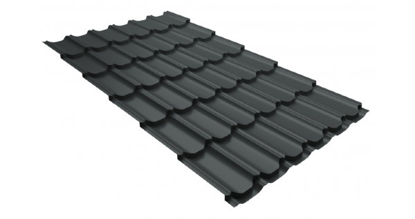 Металлочерепица квинта плюс 0,5 GreenCoat Pural Matt RR 23 темно-серый (RAL 7024 мокрый асфальт) купить в Новокузнецке
