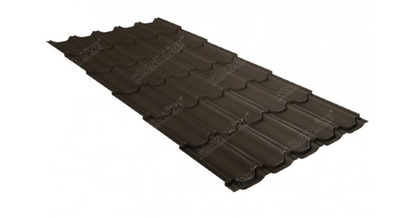 Металлочерепица квинта плюс 0,5 GreenCoat Pural Matt RR 32 темно-коричневый (RAL 8019 серо-коричневый) купить в Новокузнецке